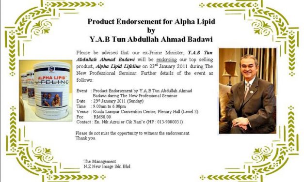 Tun Abdullah Badawi (Pak Lah) pun Minum Alpha Lipid Lifeline!